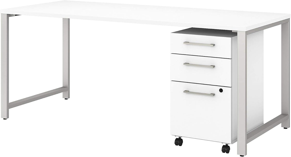 48W x 24D Table Desk with 3 Drawer Mobile File Cabinet in Storm Gray R6299
