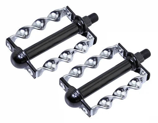 Black and Chrome Flat Pedals for Cruiser, BMX, Lowrider, Trike H3496