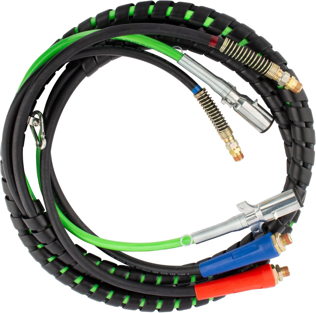 15 Ft. 3-in-1 ABS Electrical and Rubber Air Line Hose Assemblies for Semi Truck Tractor Trailer G747