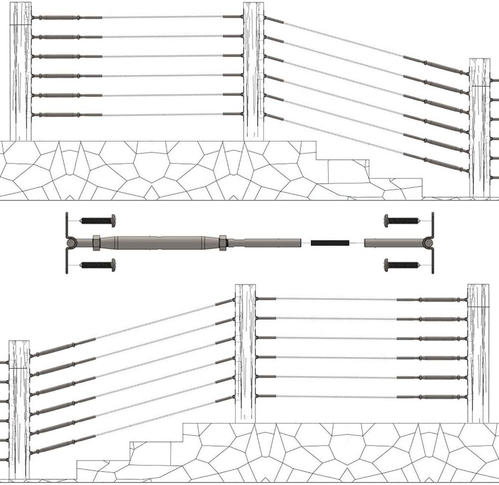 12 Pack T316 Stainless Steel Cable Railing Kits W955
