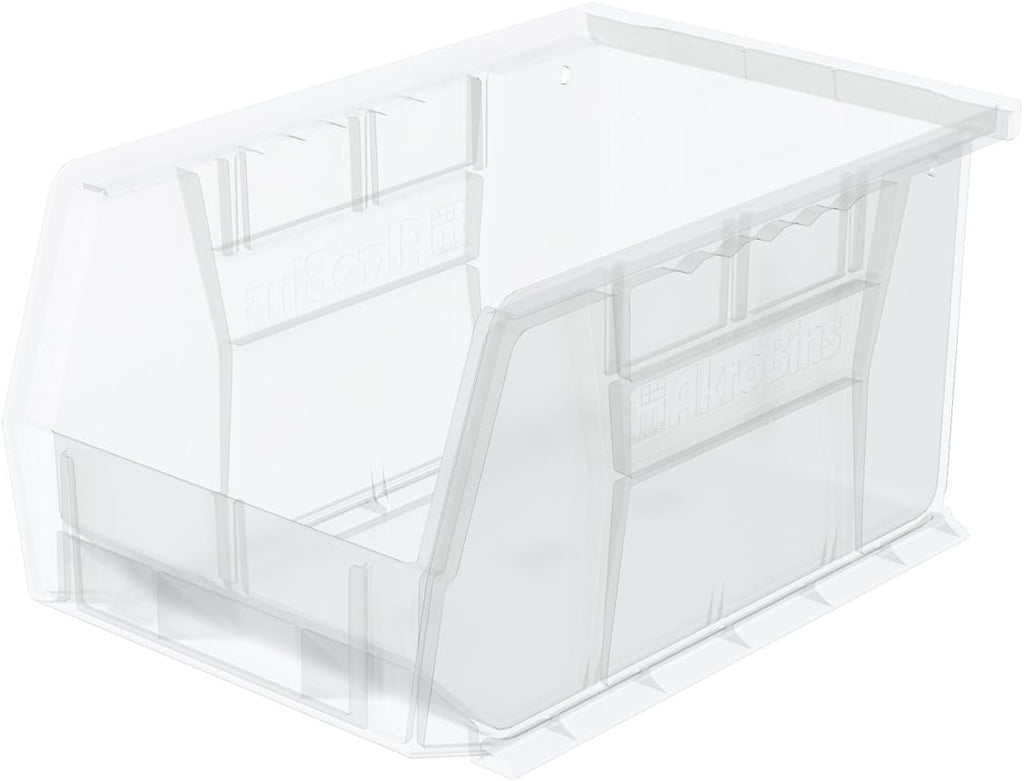 Plastic Storage Bin Hanging Stacking Containers, 9-Inch x 6-Inch x 5-Inch, Black, 12-Pack D74742