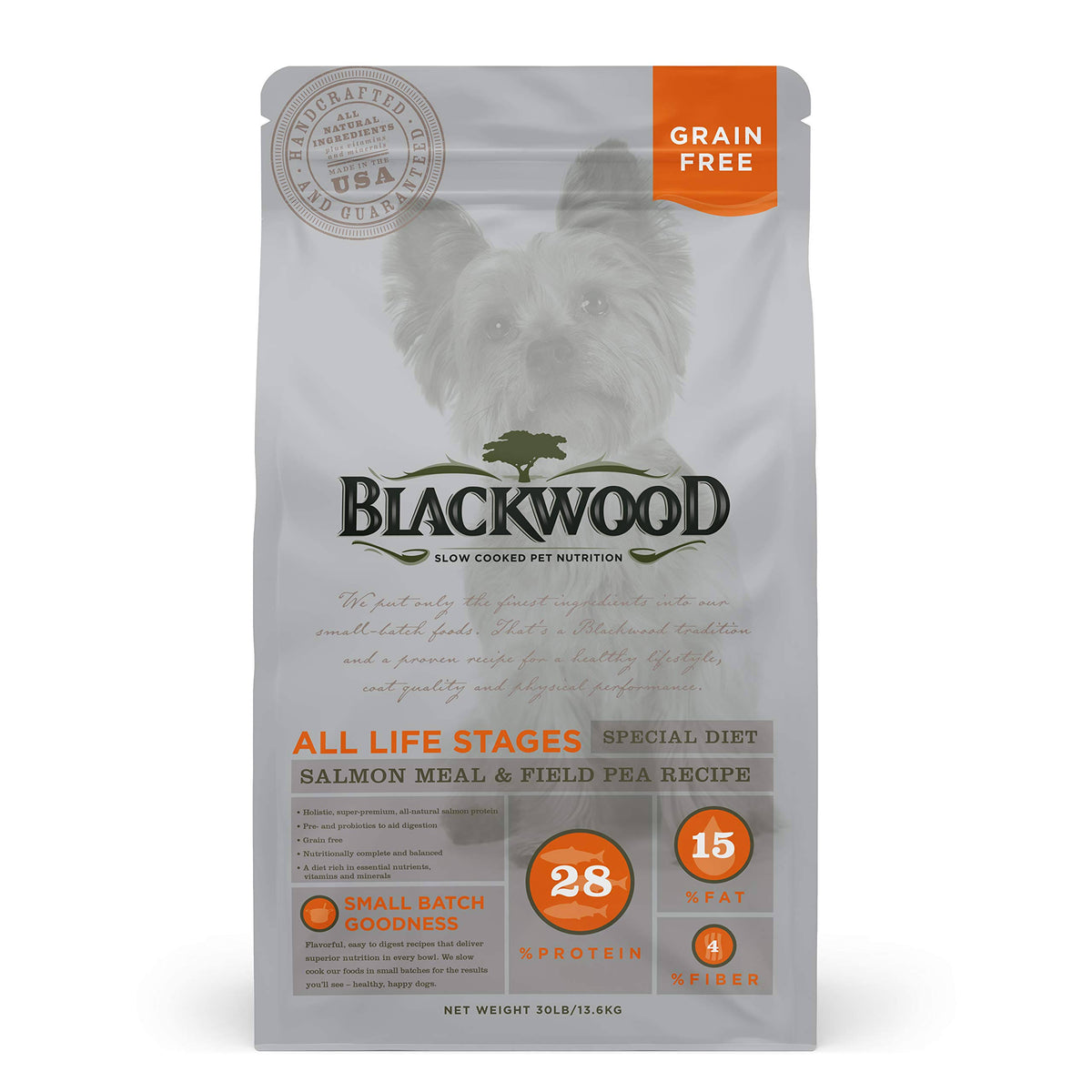 Blackwood Grain Free Salmon Meal u0026 Field Pea Dog Food 30 lbs B992796