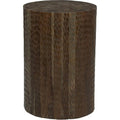 Brown Teak Wood Coastal Stool Q36946