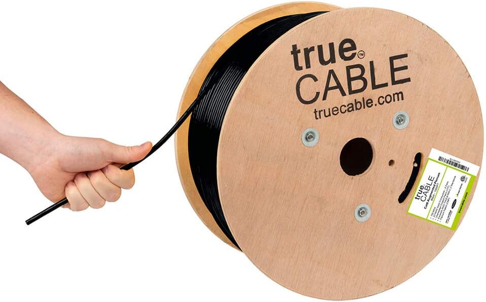 Cat6A Plenum 1000ft Pink 23AWG 4 Pair Solid Bare Copper Bulk Ethernet Cable G146226