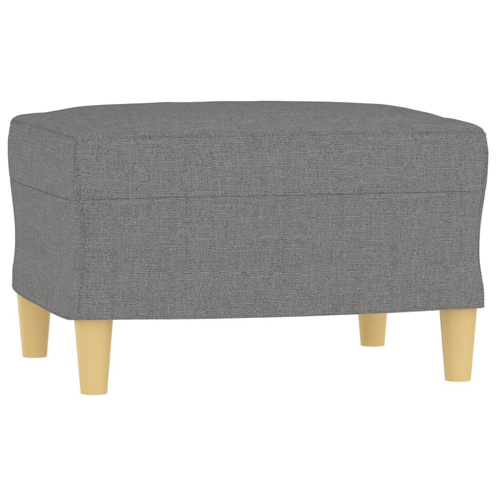 Fabric Padded Ottoman with Wood Legs Stool C75472