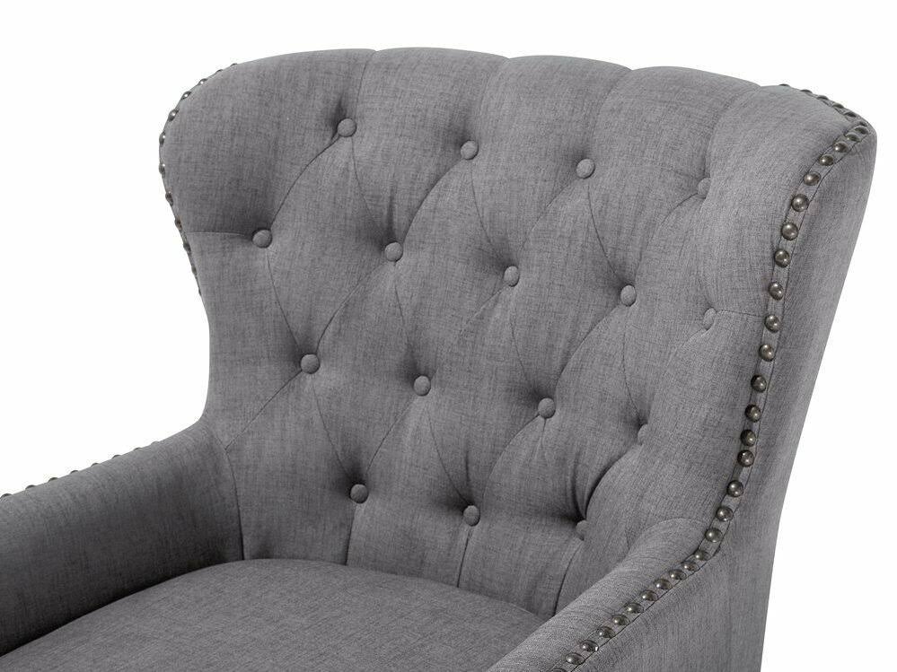 Fabric Wingback Chair Gray V924