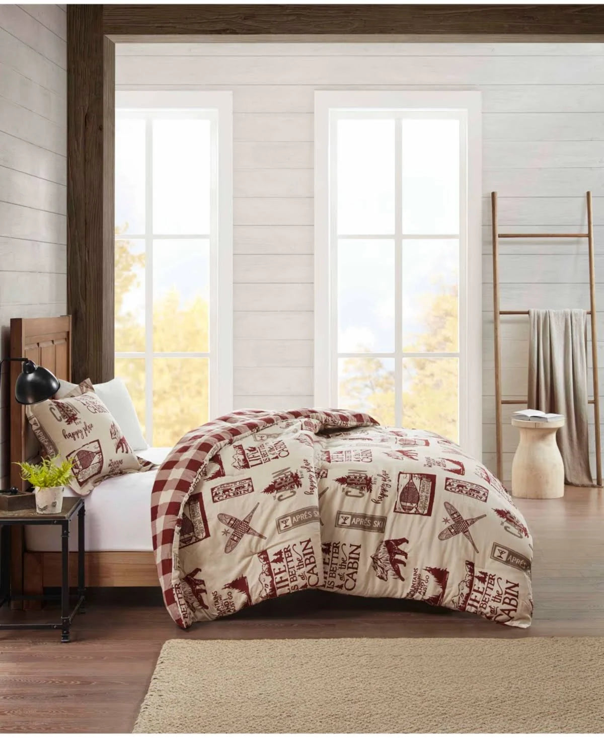 Twin Cabin Mini Flannel Comforter Set M84523