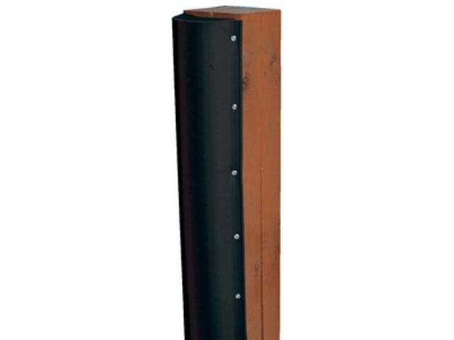 Black Piling Post Bumper One End Capped 6" M2050