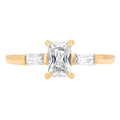 18K Yellow Gold Three-Stone Diamond Engagement Ring L2796