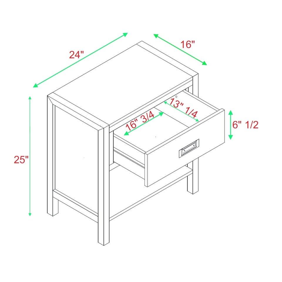 Walnut 1-Drawer Nightstand N571330