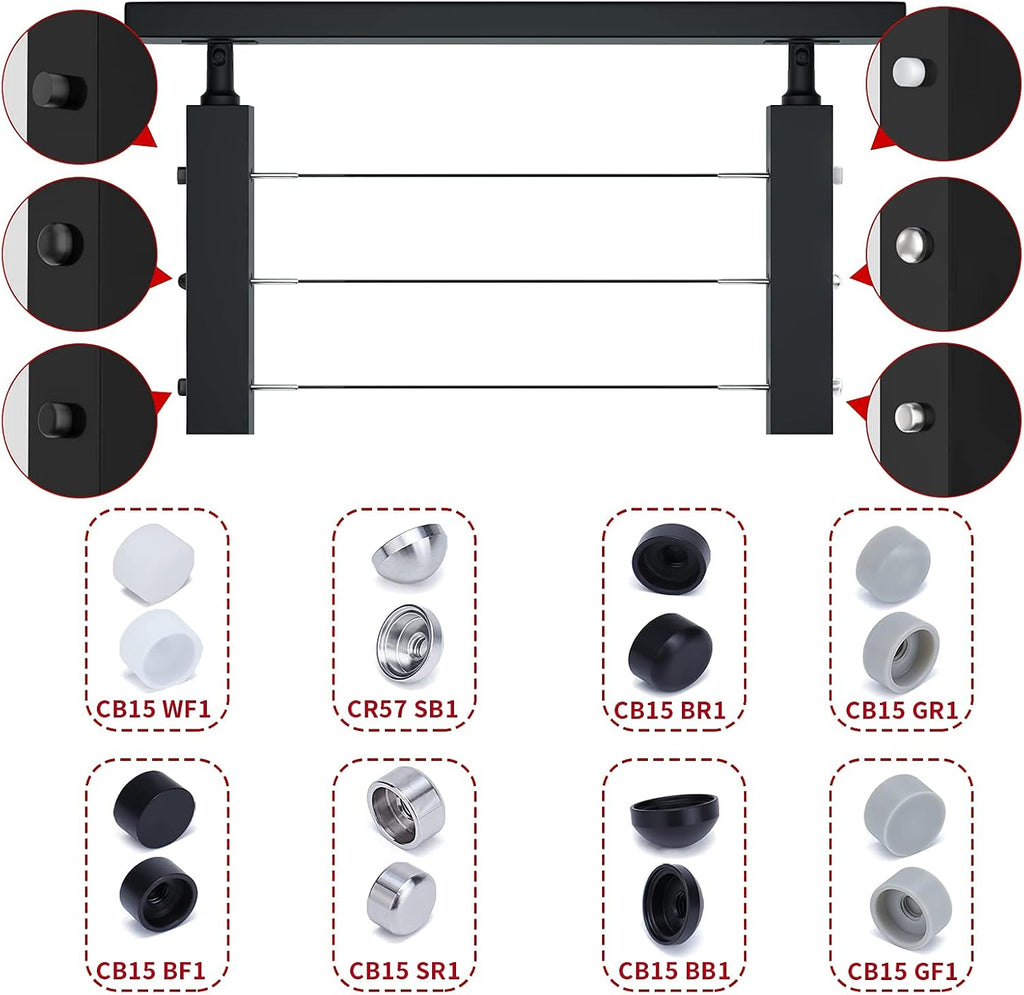 20Pack 1/8 Cable Railing Kit End Fitting Terminal T316 Stainless Steel L380865