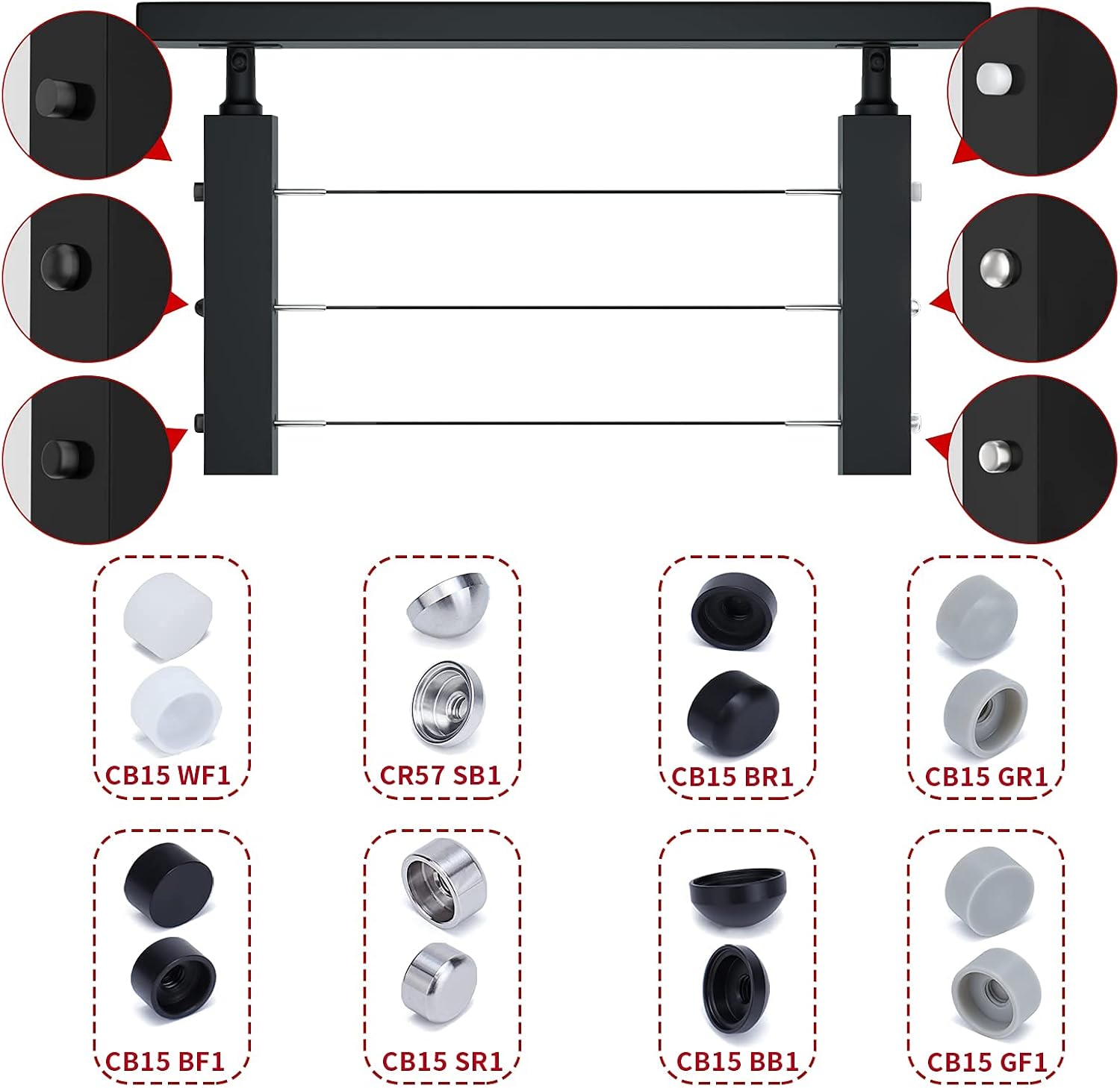 20Pack 1/8 Cable Railing Kit End Fitting Terminal T316 Stainless Steel L380865