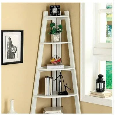 White Corner Bookcase B5807
