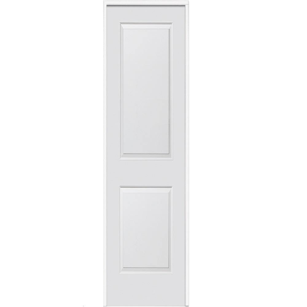 18 in. x 80 in. Left-Hand Solid Core Primed Molded Composite Single Prehung Interior Door Q3417