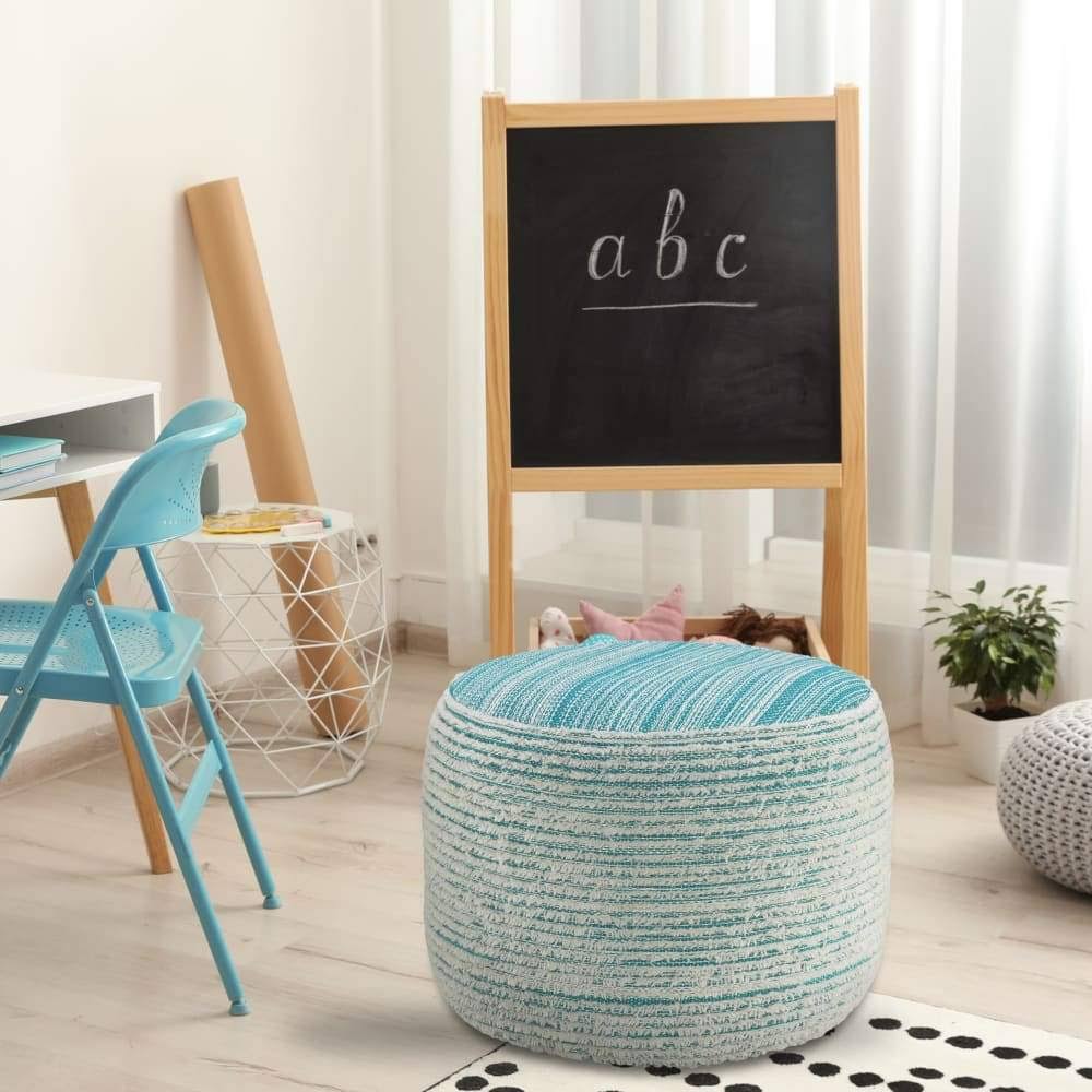 Coral Textured Distressed Pouf Q72392