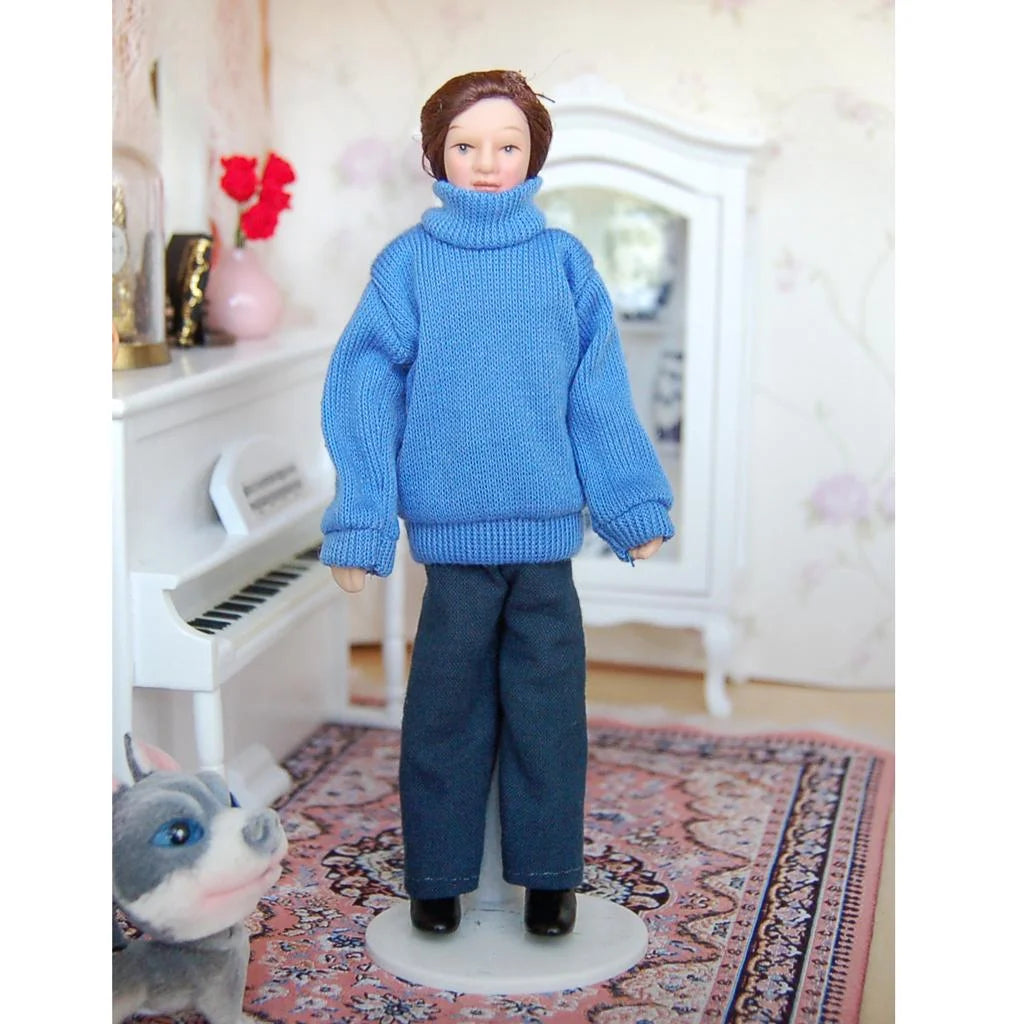 1/12 Dollhouse Miniature Porcelain Doll in Sweater Q433
