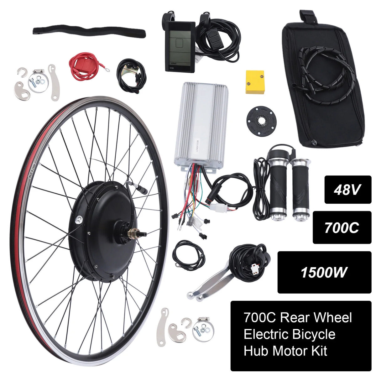 700C Black 48V 1500W Electric Bicycle Conversion Kit A678840