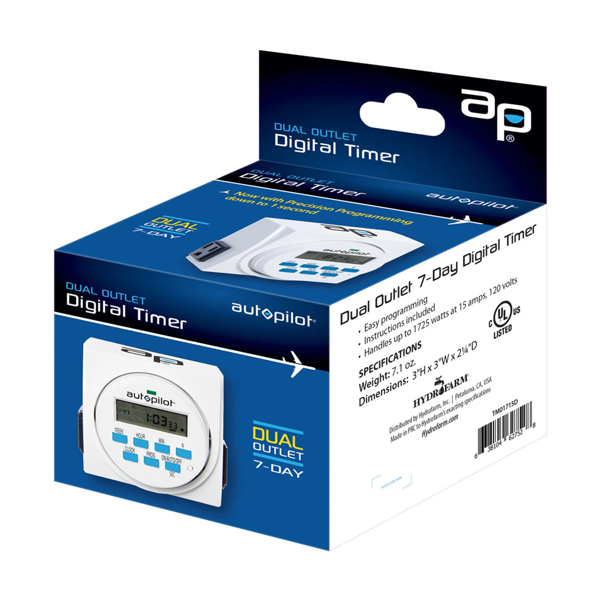 7 Day 8 Programs Dual Outlet Indoor Digital Programmable Timer M12907
