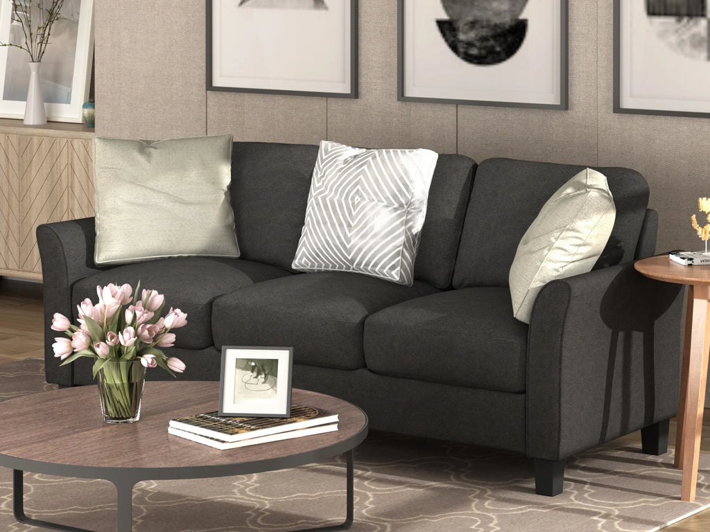 3-Seat Linen Fabric Sofa Q36893