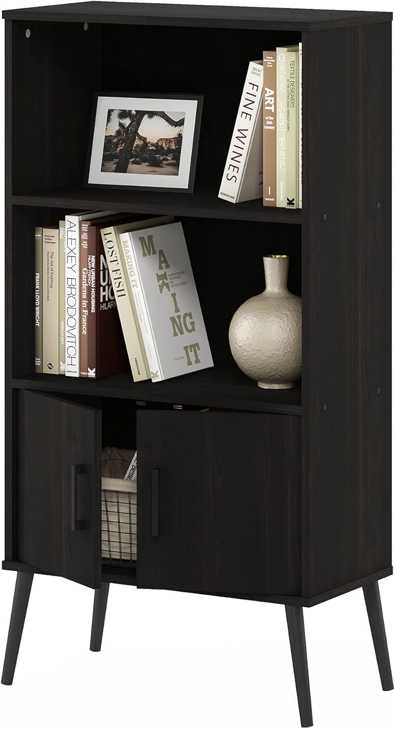 Espresso Accent Cabinet with Wood Legs V985450