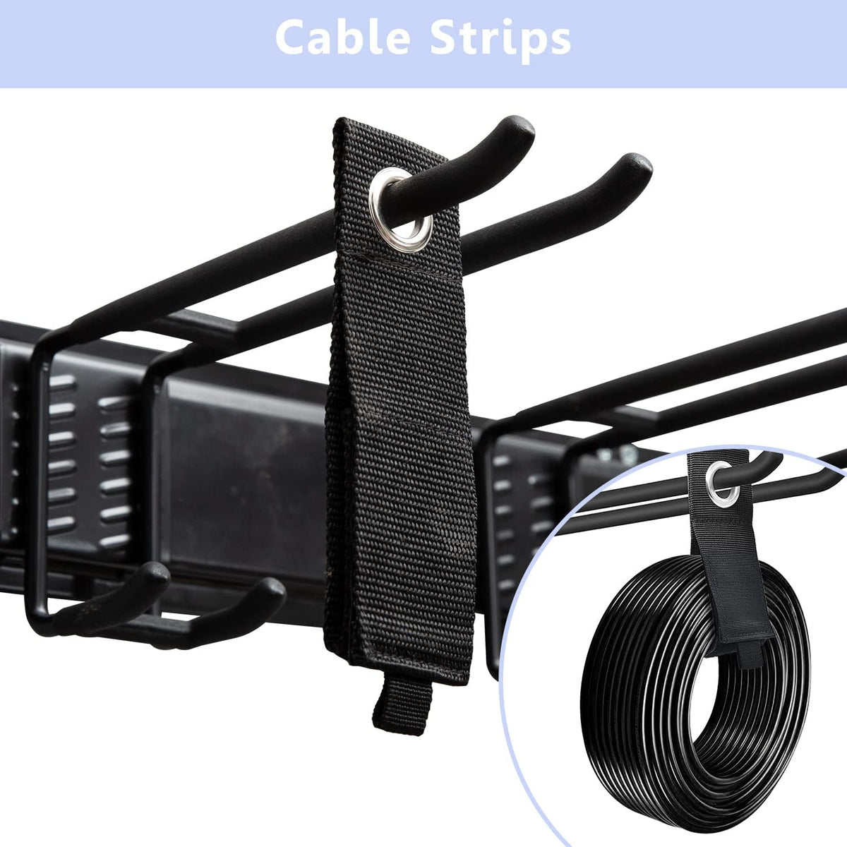 Wall Mount Garage Tool Organizer Storage Rack with Hooks, Pack of 2 H139971