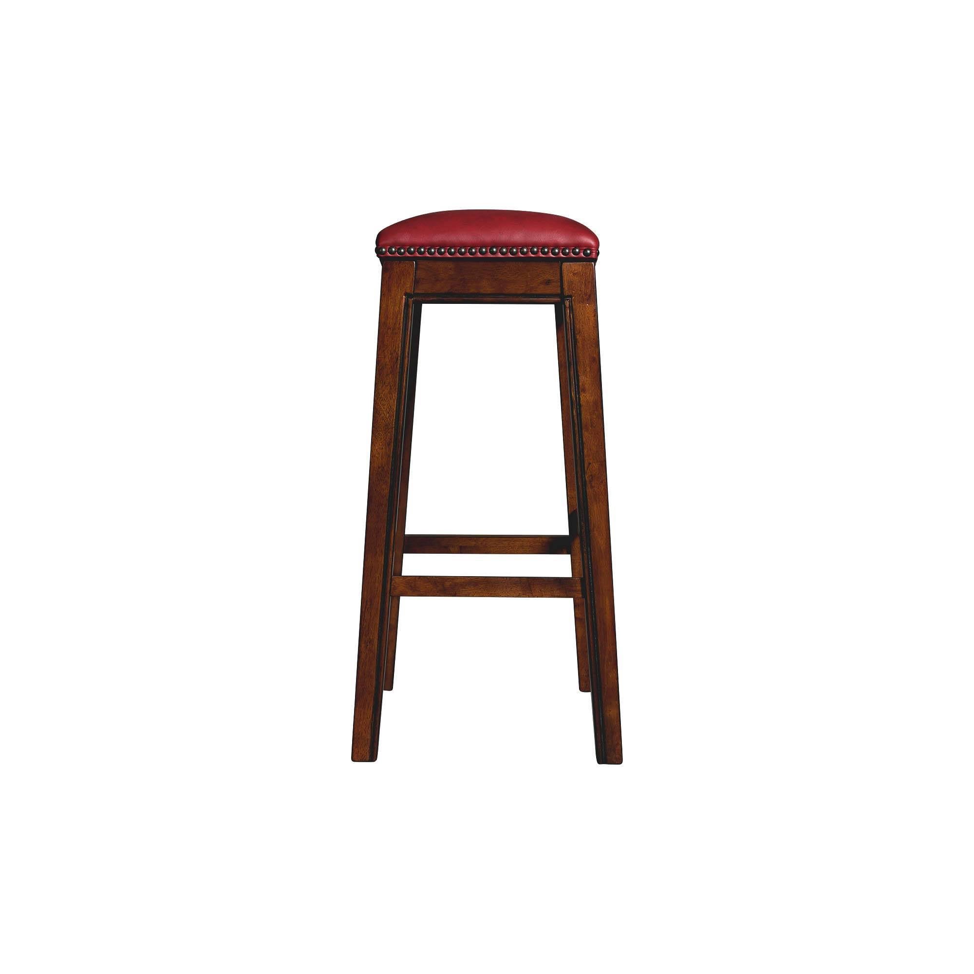 Red Backless Bar Stool Q7457
