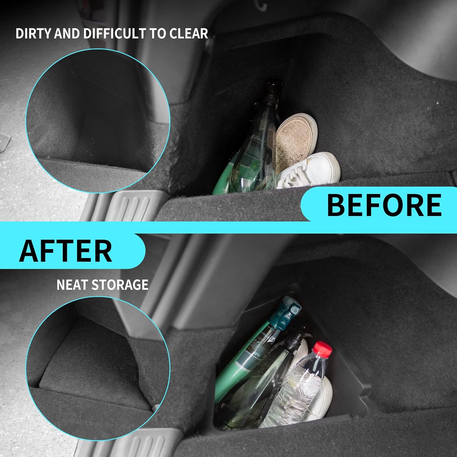 Tesla Model Y Rear Trunk Organizer Storage Box Side Storage Packets Trunk Bins V937
