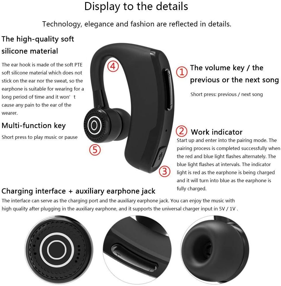 Wireless Bluetooth Headset Earbuds with Mic Noise Cancelling O224