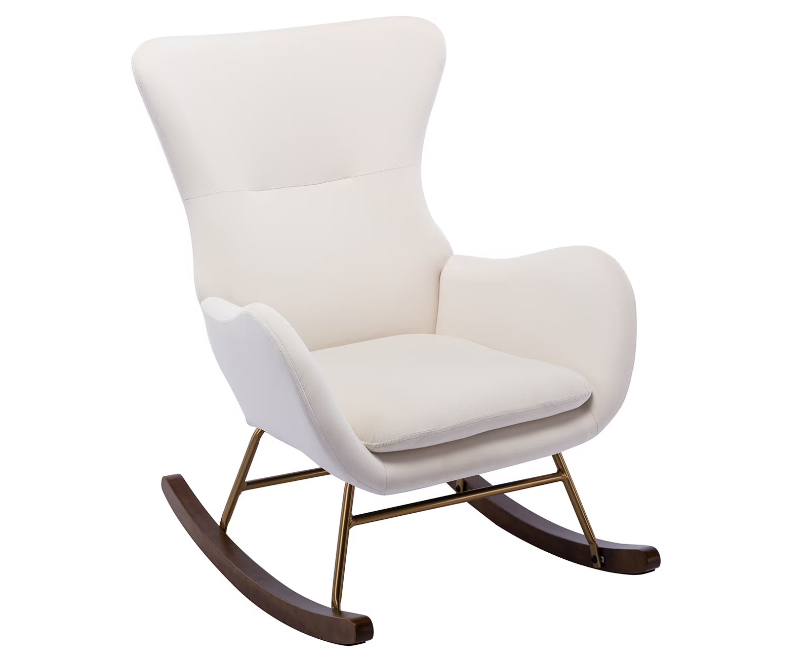 Cream Velvet Wingback Rocking Chair G82582