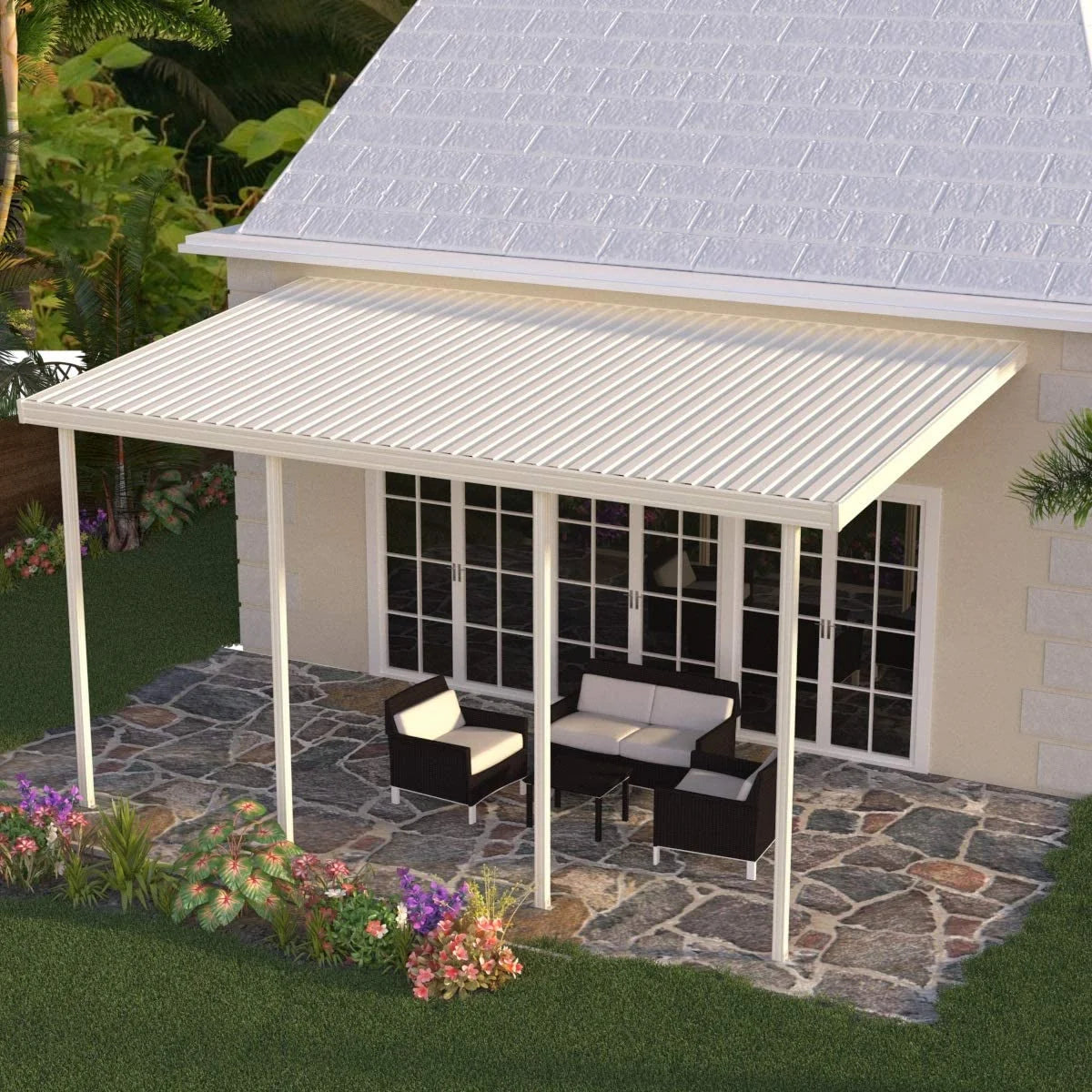 Ivory Aluminum Patio Cover T926