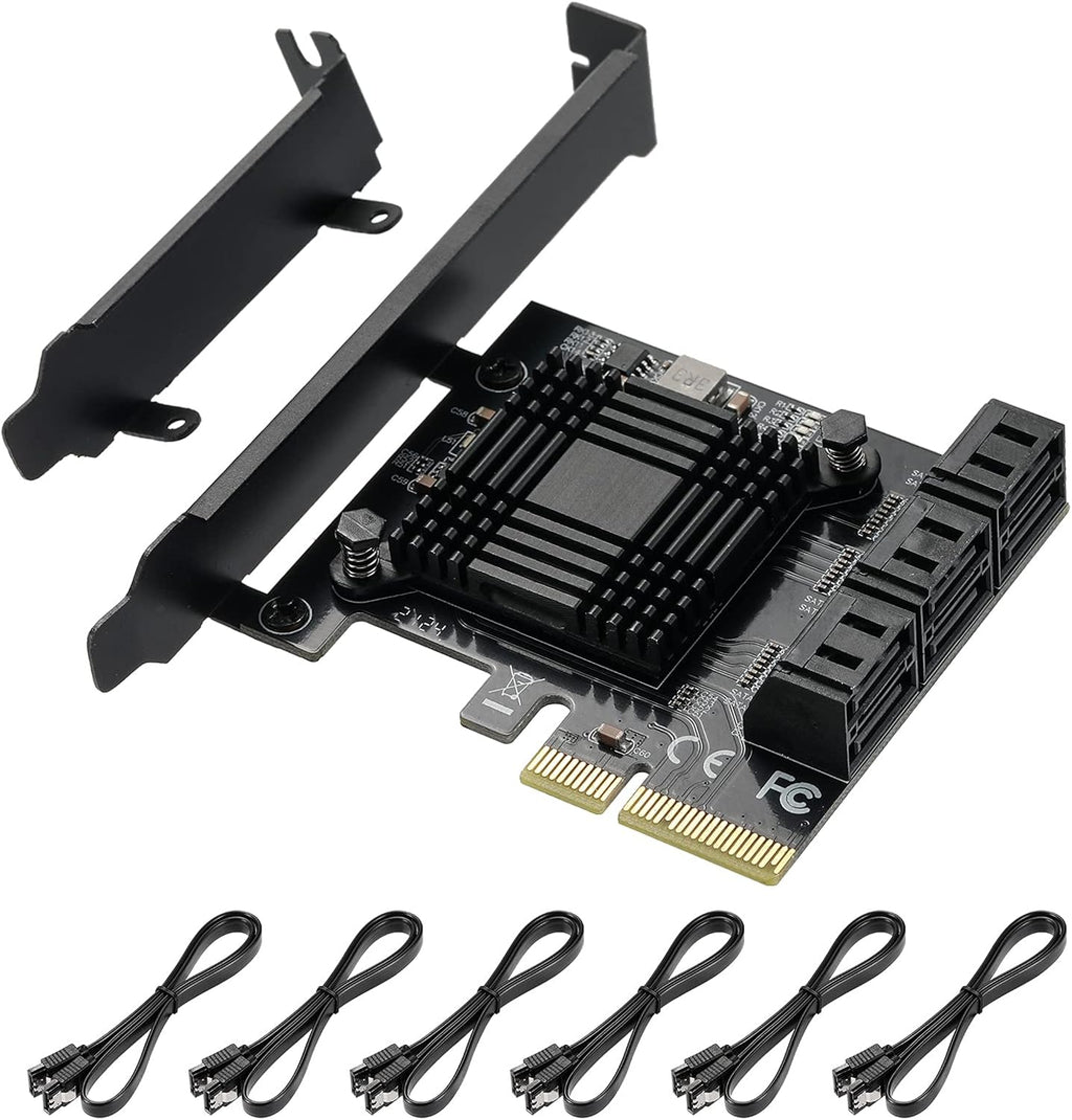PCIE to SATA 3.0 6 Gbps Controller with 8 SATA Cables X291