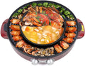 2in1 Electric Grill and Hot Pot Barbecue BBQ Grill Pan Soup Shabu Pot 2200W 110V A138