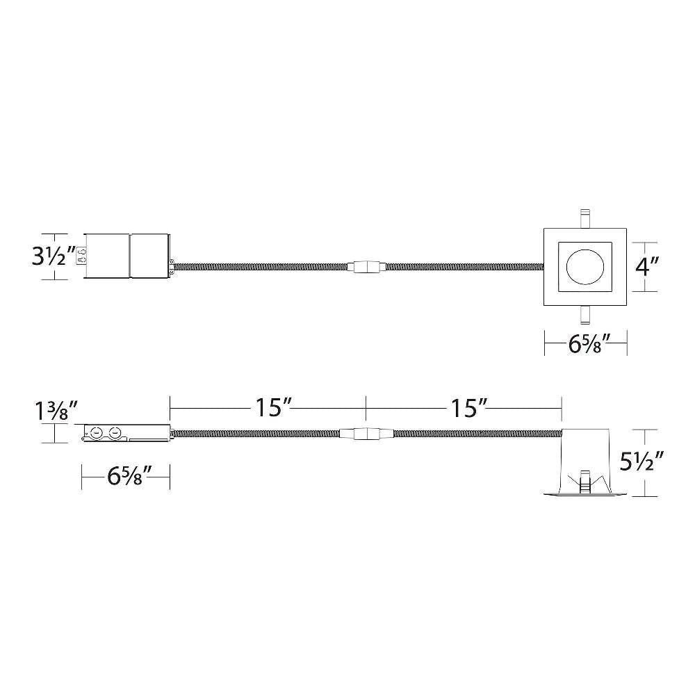 6x22 LED Square Remodel Downlight White V279