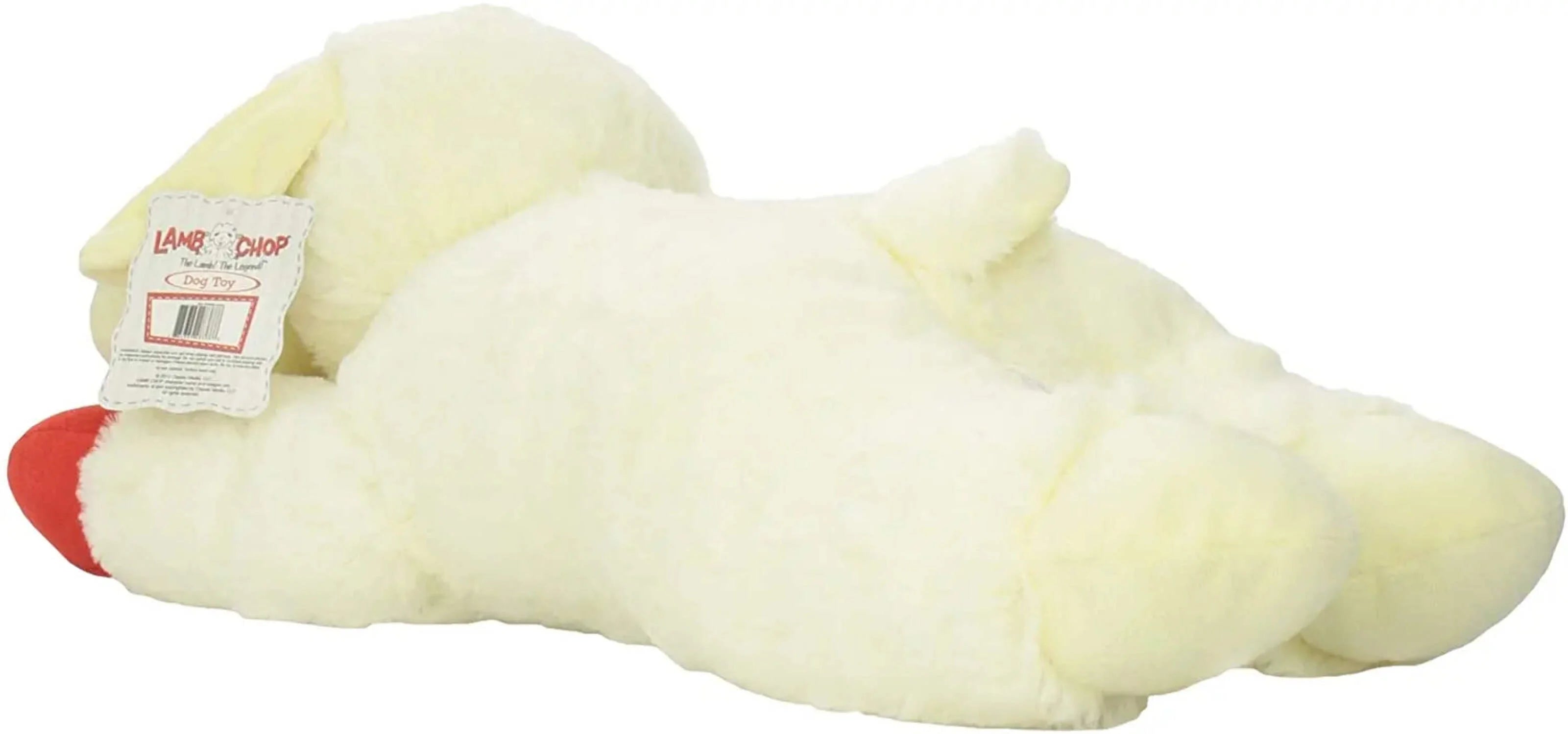 Jumbo White Plush Dog Toy with Squeaker, 24 inches W350