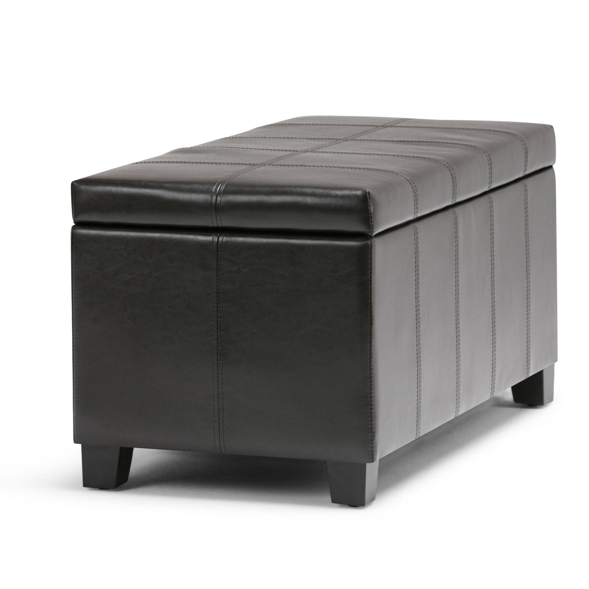 Distressed Gray Taupe Storage Ottoman Bench P65118