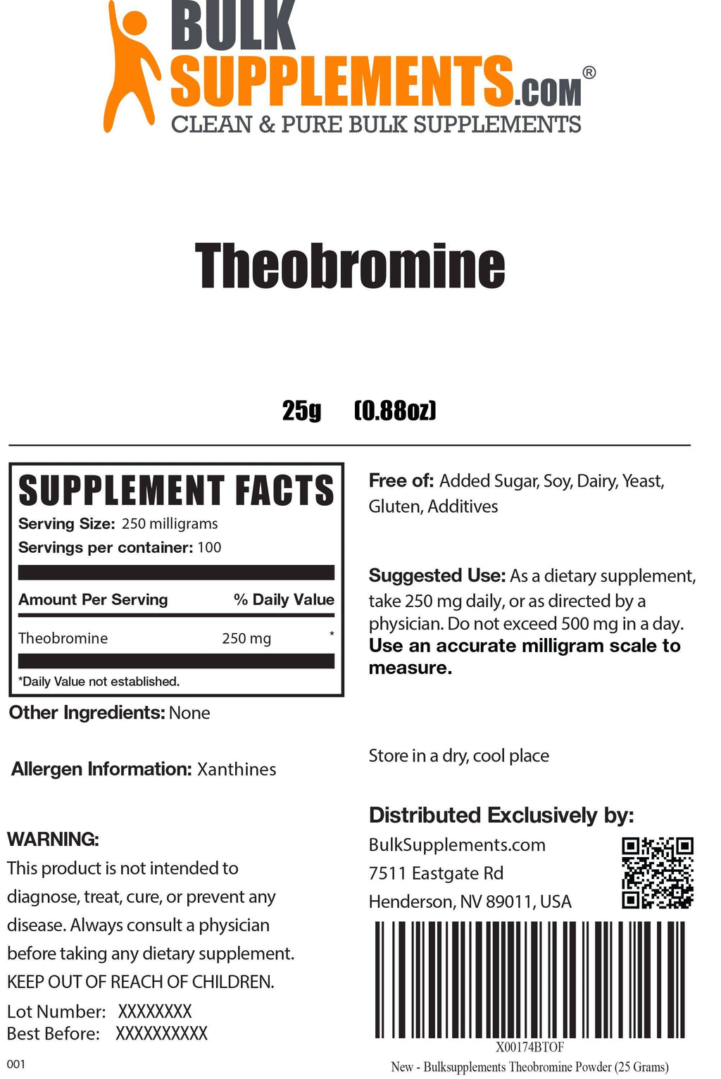 Theobromine Powder 500g Pure Powder X96840