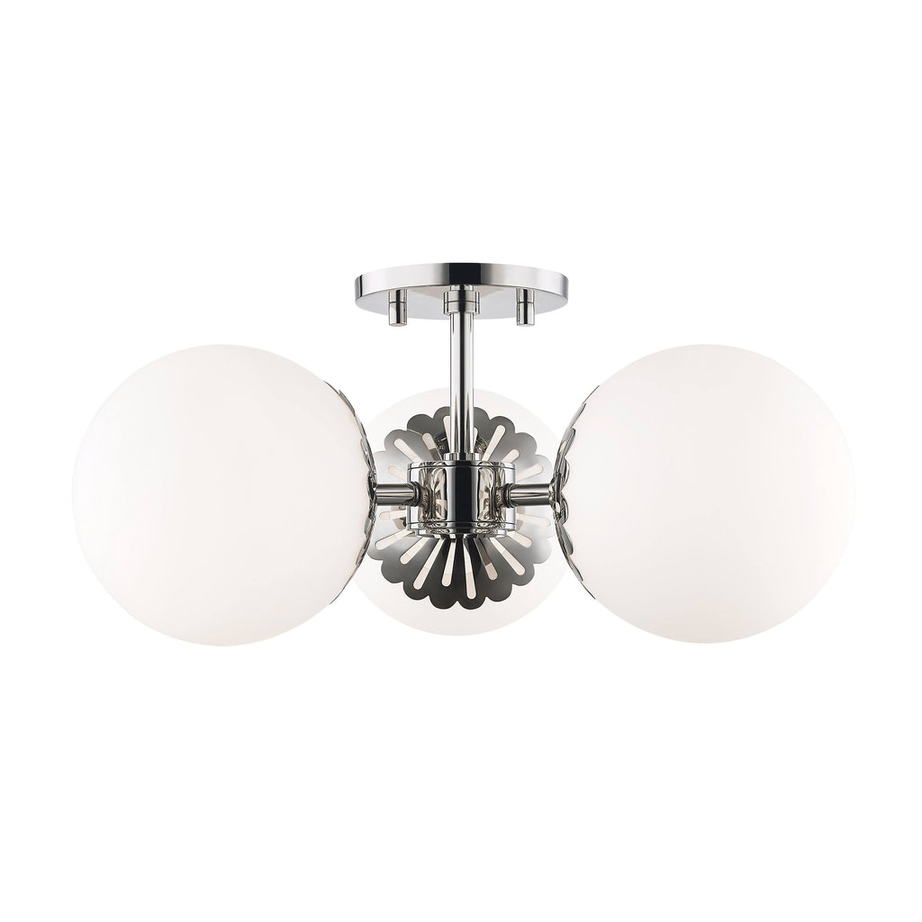 Polished Nickel 3 Light Semi Flush Z543515