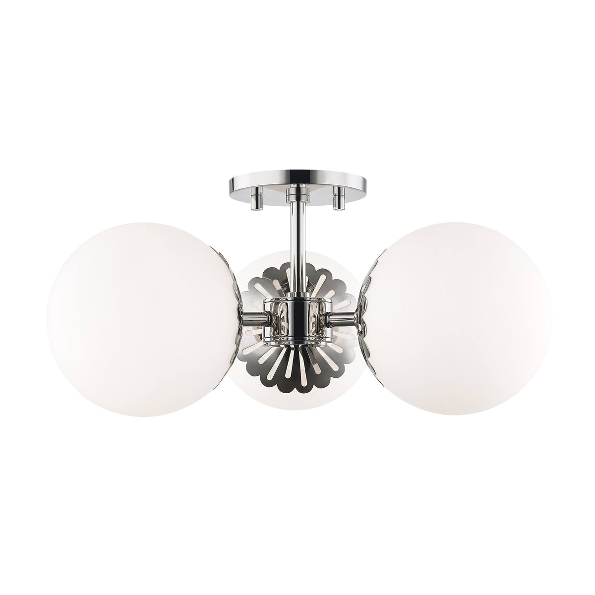 Polished Nickel 3 Light Semi Flush Z543515