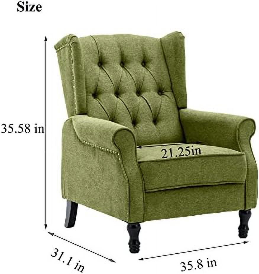 Yellow Linen Accent Chair with Wooden Legs M969