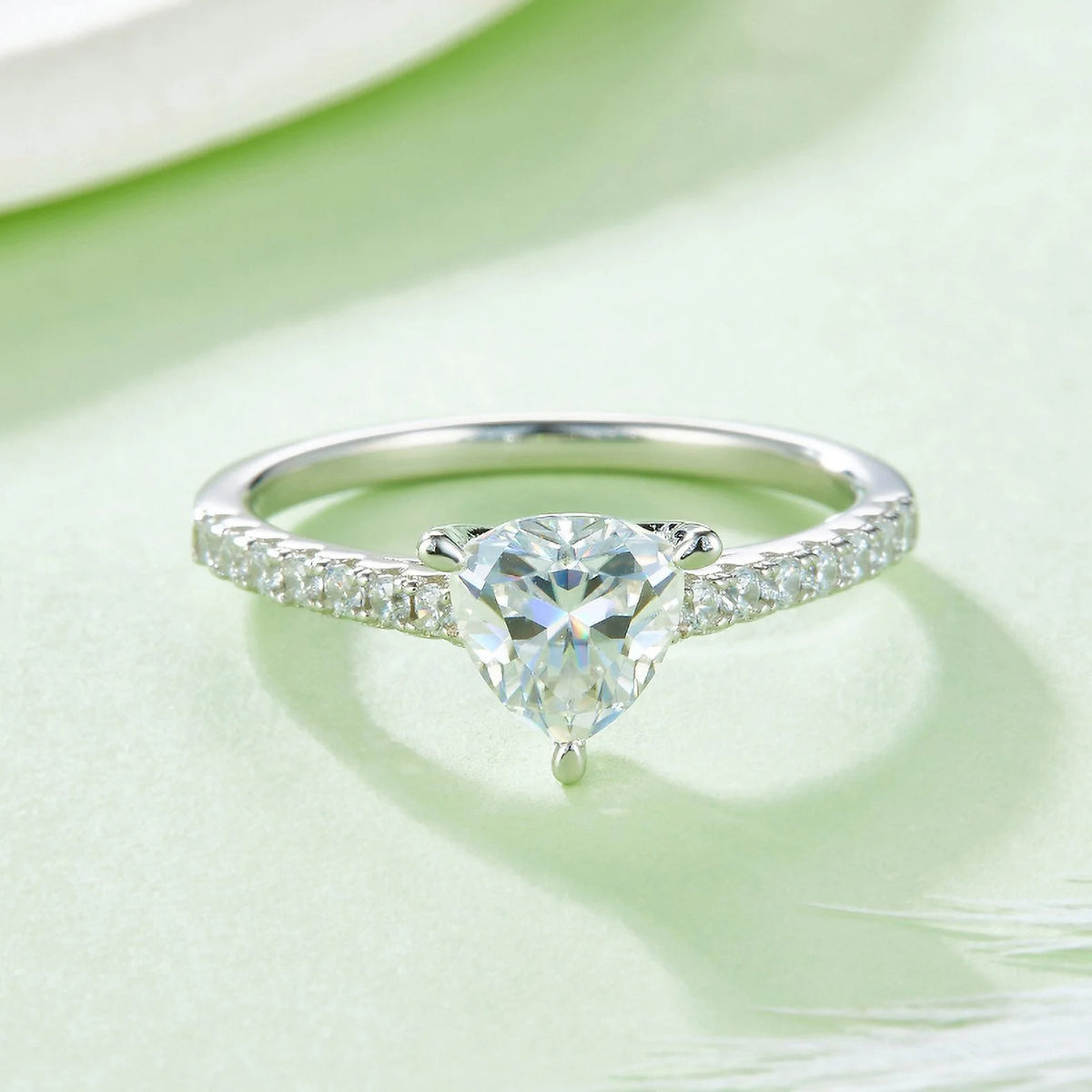 Pear Cut Moissanite Engagement Ring C8954