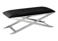 Black Velvet Stainless Steel Accent Bench L77660
