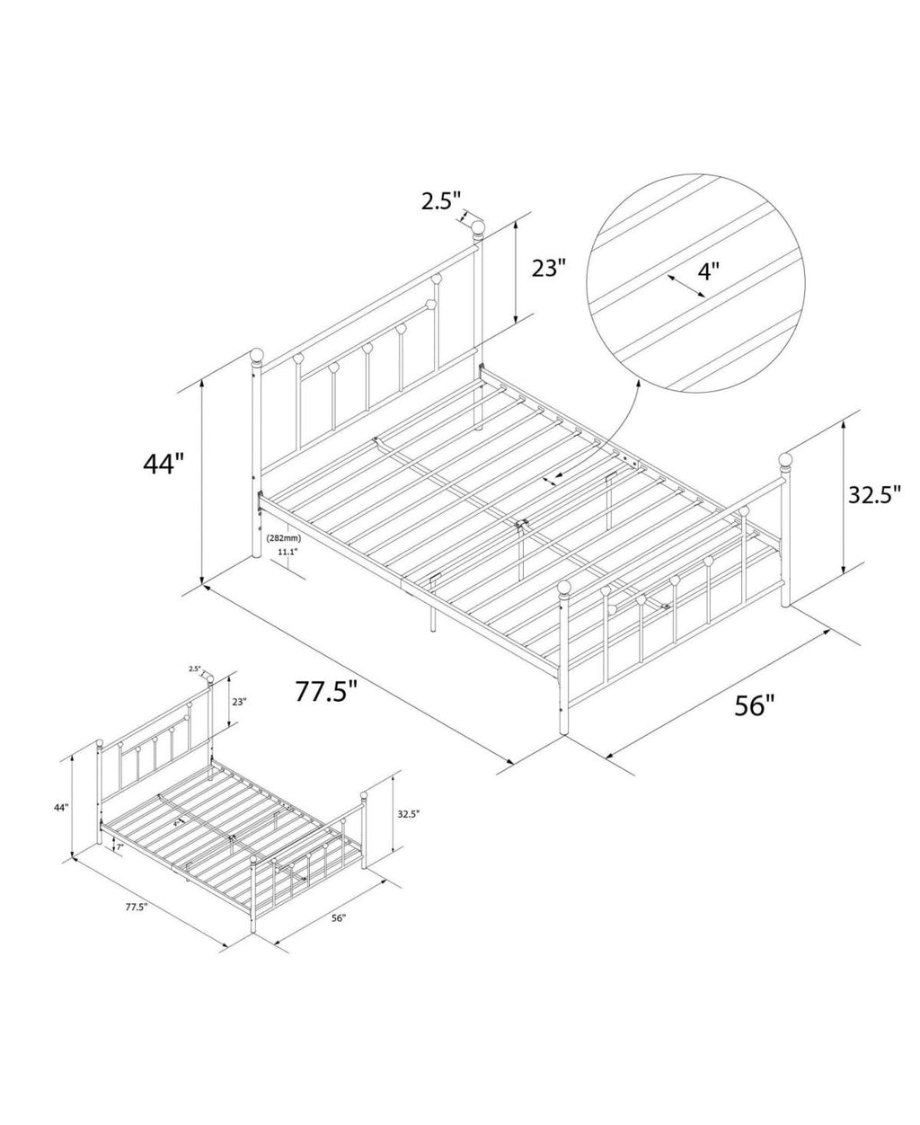 Bronze Full Metal Bed V203