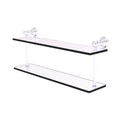 Two Tiered Glass Shelf - Satin Chrome / 22 inch J305