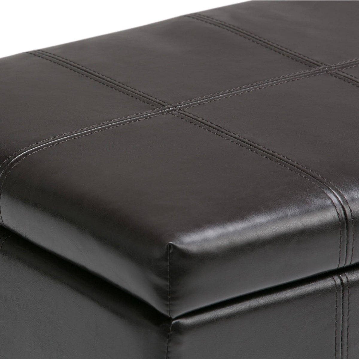 Distressed Gray Taupe Storage Ottoman Bench P65118