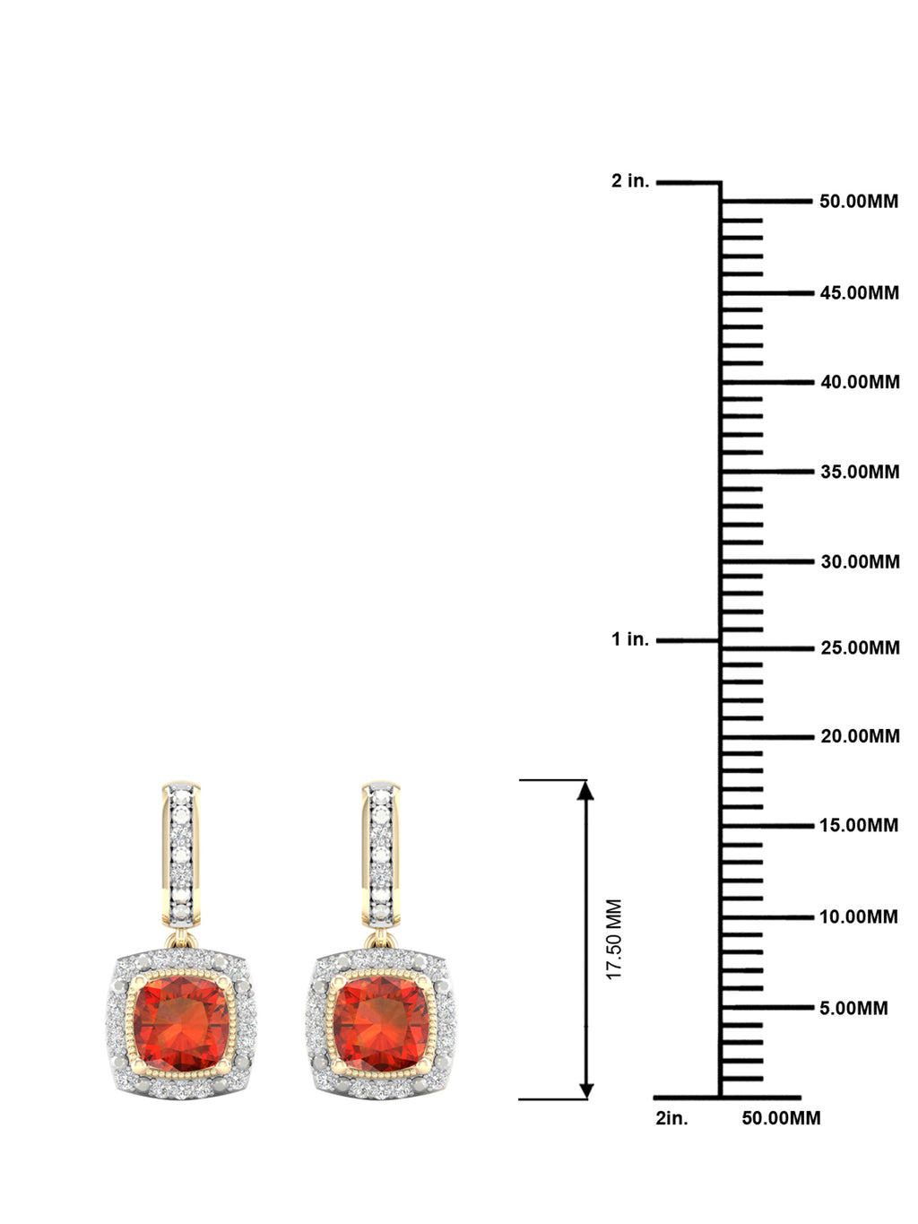 10K Yellow Gold Madeira Citrine Diamond Halo Earrings B2686