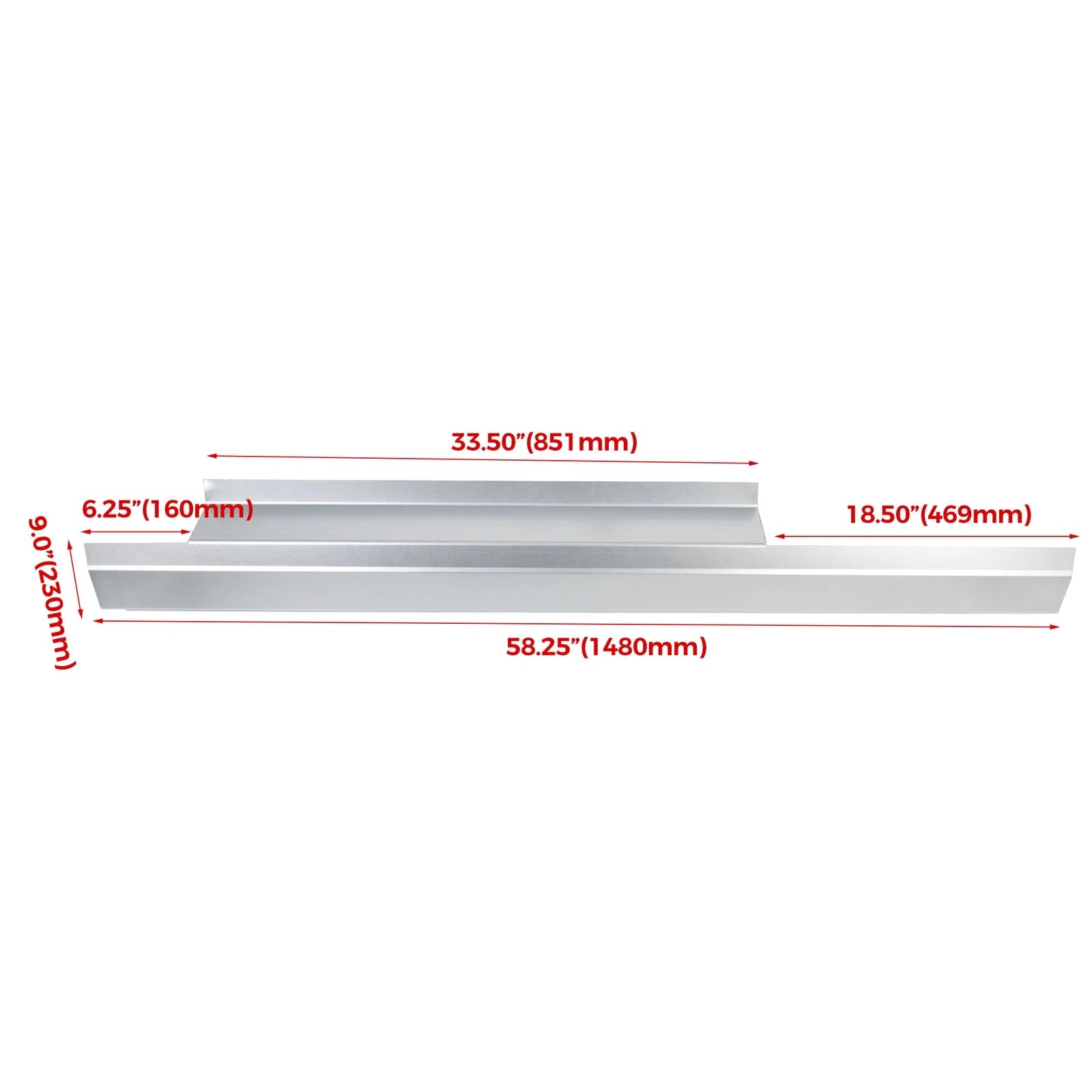 Slip-on Rocker Panels Replacement for 2007-2013 Chevy Silverado GMC Sierra 2 Door Standard Cab Q998