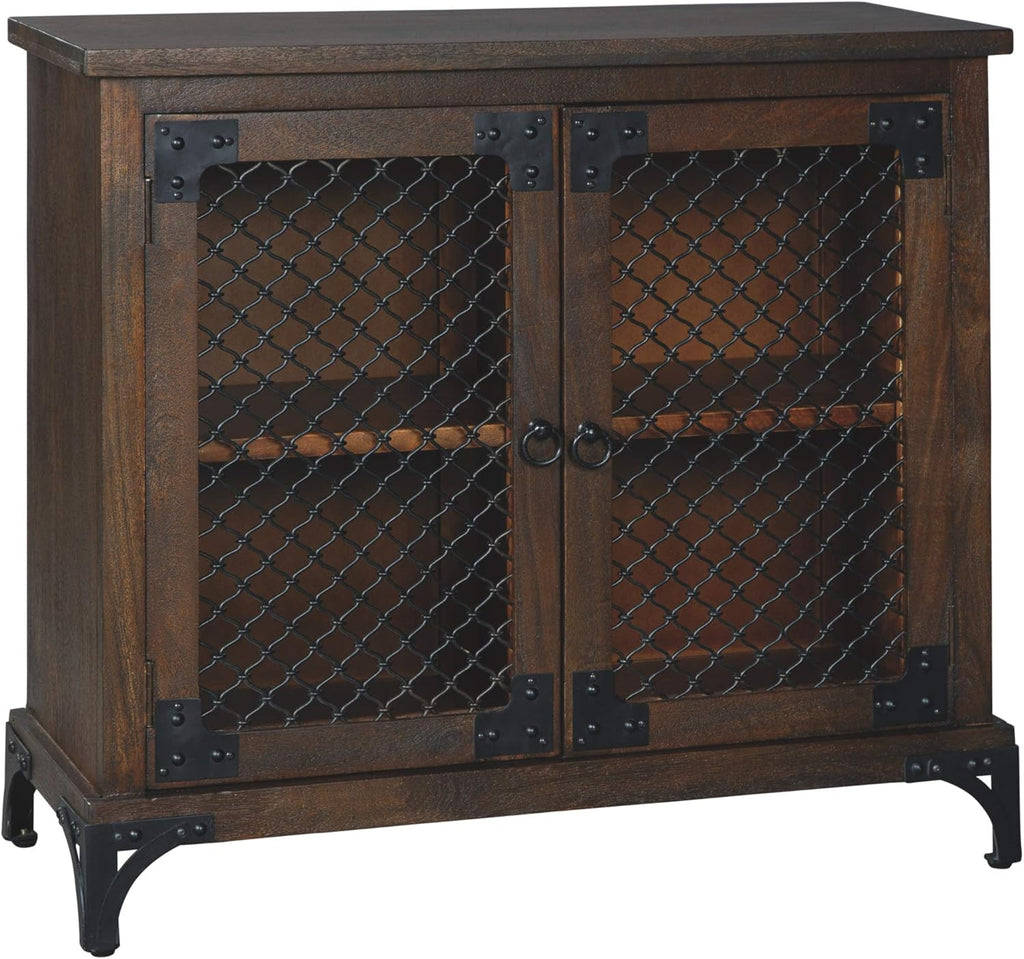Brown Accent Cabinet with Open-Slat Door T70290