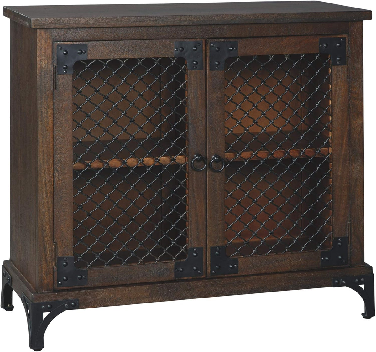 Brown Accent Cabinet with Open-Slat Door T70290