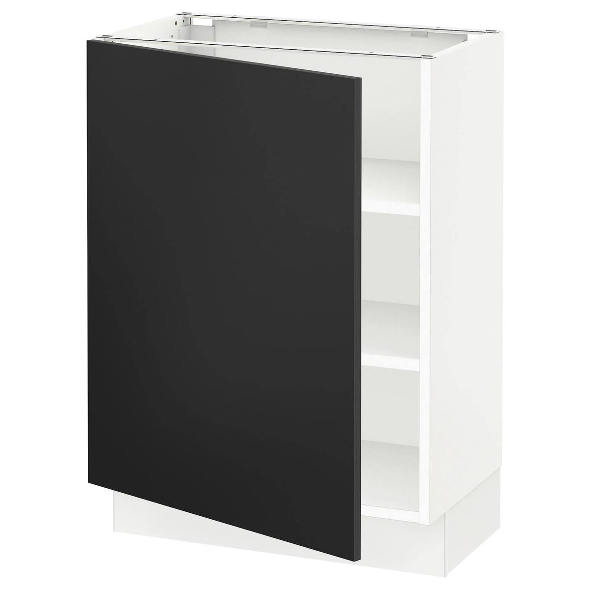 White Uddevalla Anthracite Base Cabinet with Shelves H456