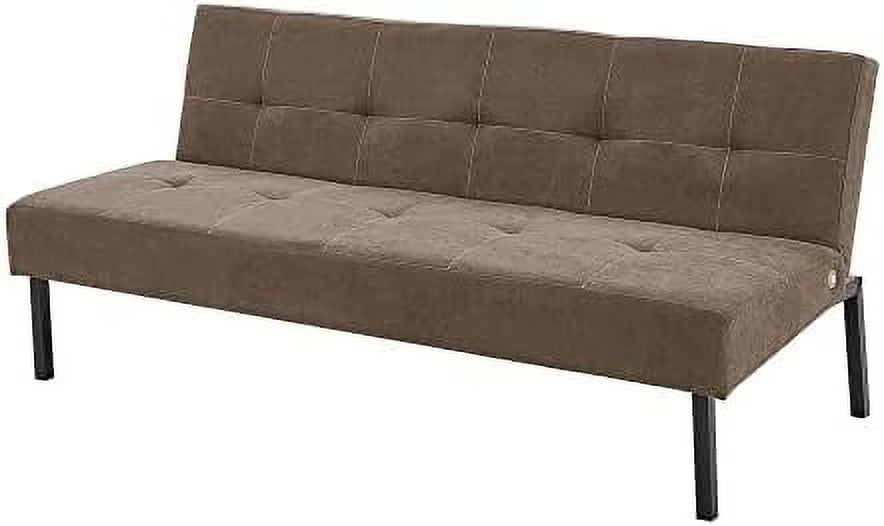 3 Seater Sofa Bed Click Clack Armless Fabric Couch Recliner (Grey) L58929